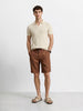Men's Brown Relaxed Fit Solid Resort Wear Shorts