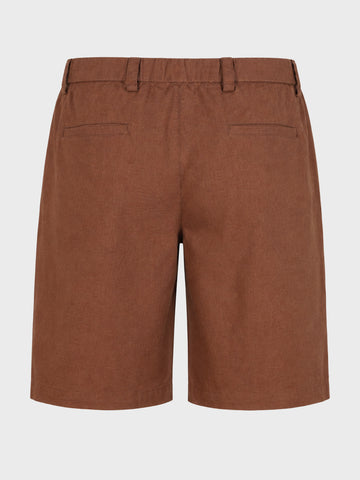 Men's Brown Relaxed Fit Solid Resort Wear Shorts