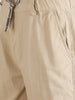 Men's Beige Relaxed Fit Solid Resort Wear Shorts
