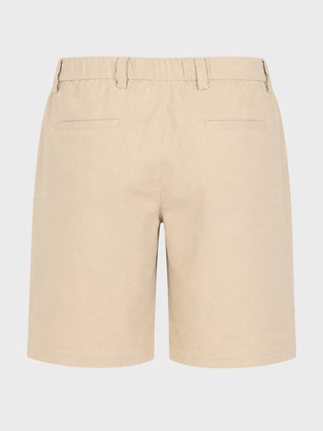 Men's Beige Relaxed Fit Solid Resort Wear Shorts