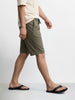 Men's Green Relaxed Solid Resort Wear Shorts