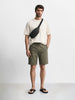 Men's Green Relaxed Solid Resort Wear Shorts