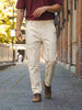 Men's Off White Relaxed Fit Solid Utility Cargos