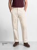 Men's Off White Relaxed Fit Solid Utility Cargos