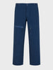 Men's Navy Blue Relaxed Fit Solid Utility Cargos