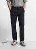 Men's Black Relaxed Fit Solid Utility Cargos
