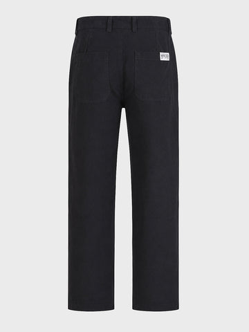 Men's Black Relaxed Fit Solid Utility Cargos