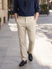 Men's White Regular Fit Solid Casual Chinos