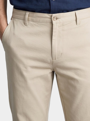Men's White Regular Fit Solid Casual Chinos