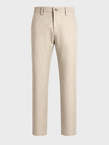 Men's White Regular Fit Solid Casual Chinos