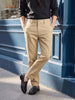 Men's Beige Regular Fit Solid Casual Chinos