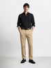 Men's Beige Regular Fit Solid Casual Chinos
