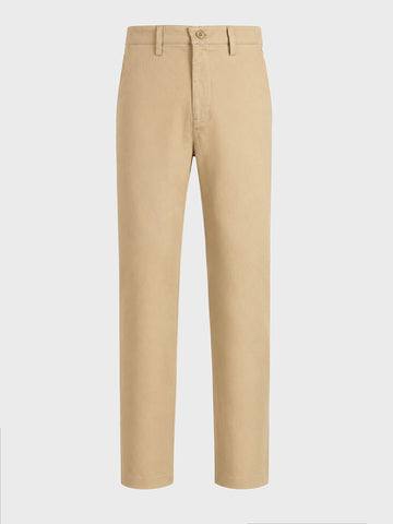 Men's Beige Regular Fit Solid Casual Chinos
