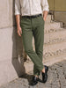 Men's Olive Regular Fit Solid Casual Chinos