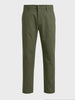 Men's Olive Regular Fit Solid Casual Chinos