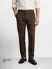 Men's Khaki Regular Fit Solid Casual Chinos