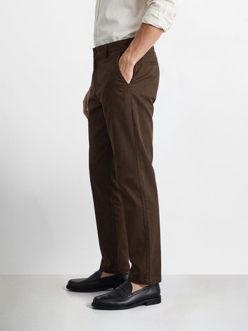 Men's Khaki Regular Fit Solid Casual Chinos