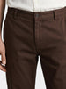 Men's Khaki Regular Fit Solid Casual Chinos