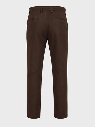 Men's Khaki Regular Fit Solid Casual Chinos