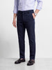 Men's Navy Blue Regular Fit Solid Casual Chinos