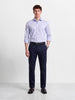 Men's Navy Blue Regular Fit Solid Casual Chinos