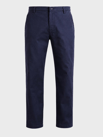 Men's Navy Blue Regular Fit Solid Casual Chinos