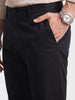 Men's Black Regular Fit Solid Casual Chinos