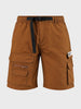 Men's Rust Relaxed Fit Solid Utility Cargo Shorts