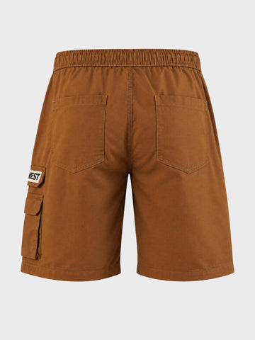 Men's Rust Relaxed Fit Solid Utility Cargo Shorts