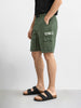 Men's Green Relaxed Fit Solid Utility Cargo Shorts