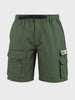 Men's Green Relaxed Fit Solid Utility Cargo Shorts