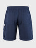 Men's Navy Blue Relaxed Fit Solid Utility Cargo Shorts