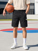 Men's Black Relaxed Fit Solid Utility Cargo Shorts