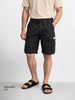 Men's Black Relaxed Fit Solid Utility Cargo Shorts