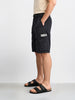 Men's Black Relaxed Fit Solid Utility Cargo Shorts