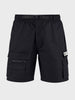 Men's Black Relaxed Fit Solid Utility Cargo Shorts