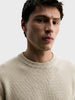 Men's Beige Slim Fit Solid Casual Sweater