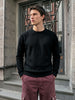 Men's Black Slim Fit Solid Casual Sweater