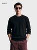 Men's Black Slim Fit Solid Casual Sweater