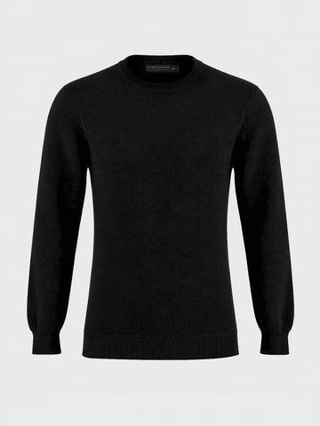 Men's Black Slim Fit Solid Casual Sweater