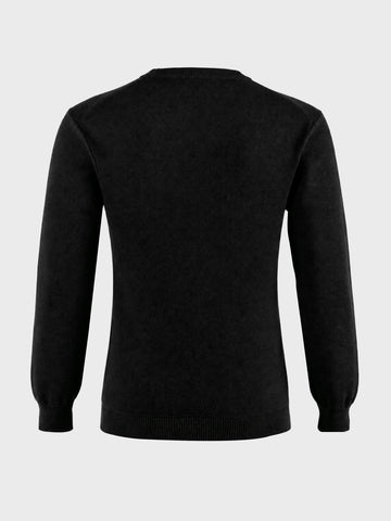 Men's Black Slim Fit Solid Casual Sweater