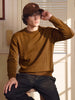 Men's Brown Slim Fit Solid Casual Sweater