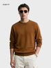 Men's Brown Slim Fit Solid Casual Sweater