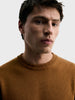 Men's Brown Slim Fit Solid Casual Sweater