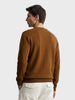 Men's Brown Slim Fit Solid Casual Sweater