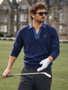 Men's Navy Blue Slim Fit Solid Casual Sweater