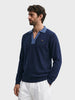 Men's Navy Blue Slim Fit Solid Casual Sweater