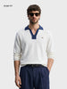 Men's Off White Slim Fit Solid Casual Sweater