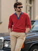 Men's Maroon Slim Fit Solid Casual Sweater