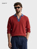 Men's Maroon Slim Fit Solid Casual Sweater